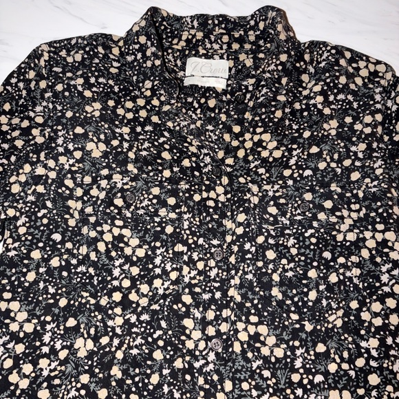 J. Crew classic fit 100% silk shirt in fall garden floral. Size 4 ditsy - Picture 4 of 6